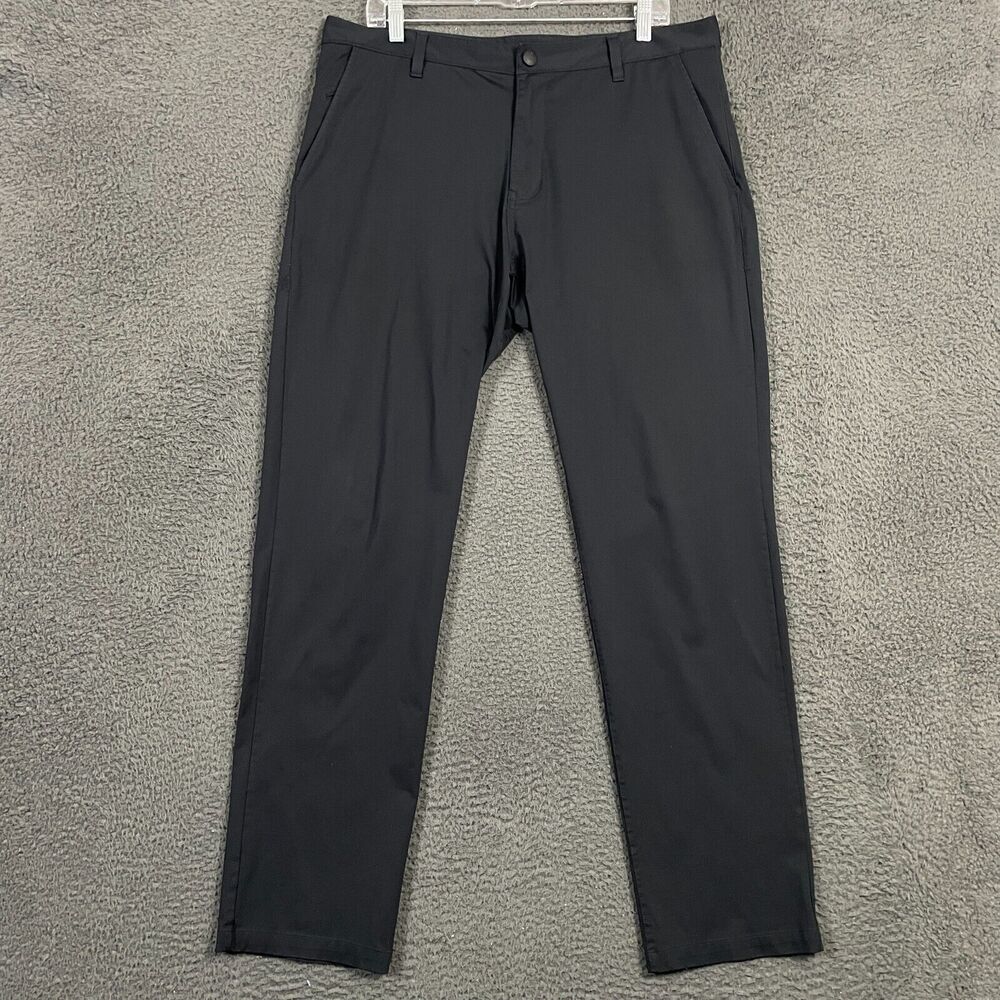 Rhone Pants Mens 36x32 Black Classic Fit Commuter Chino Stretch Performance